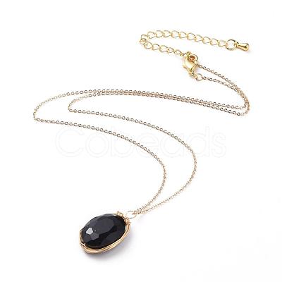 Glass Pendant Necklaces NJEW-JN02586-02-1