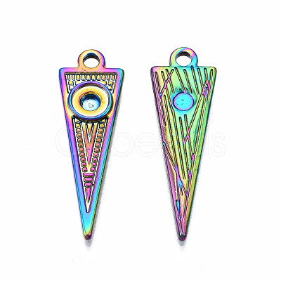 Rainbow Color Alloy Pendant Cabochon Settings PALLOY-N163-111-NR-1