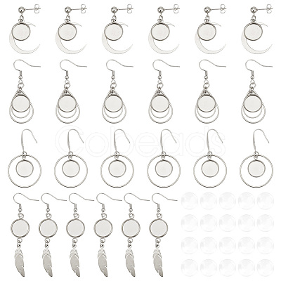 8 Pairs 4 Style 304 Stainless Steel Earring Hooks EJEW-AB00037-1