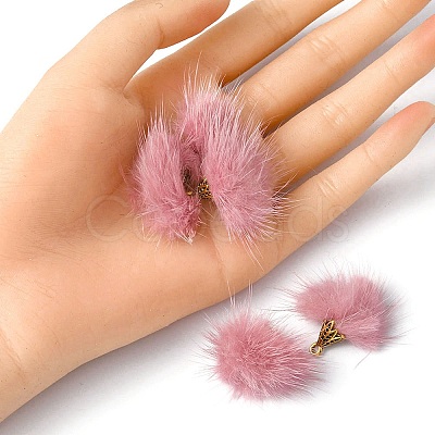 Faux Mink Fur Tassel Pendant Decorations FIND-YW0002-24B-1