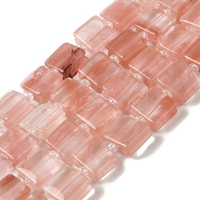 Cherry Quartz Glass Beads Strands G-L596-A17-01-1