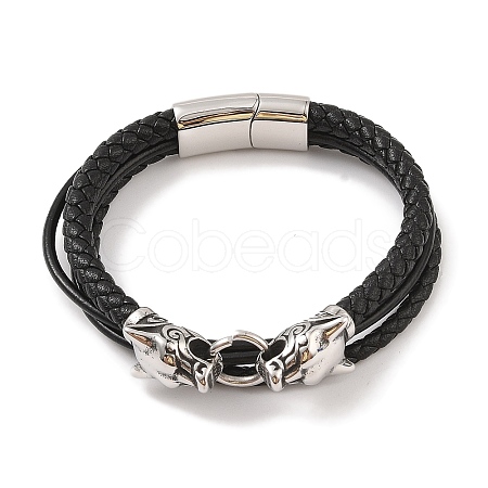 Braided Microfiber Leather Multi-strand Bracelets BJEW-B096-21B-1