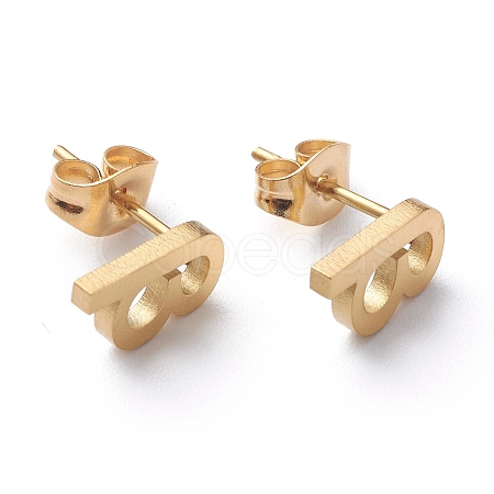 Ion Plating(IP) 304 Stainless Steel Stud Earrings STAS-Z028-A-03G-1