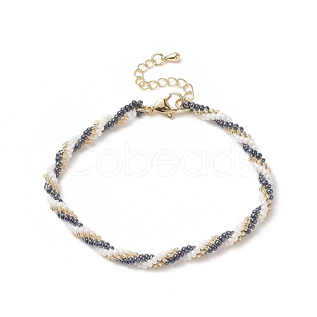 Handmade Glass Seed Beaded Bracelet for Women BJEW-MZ00024-1
