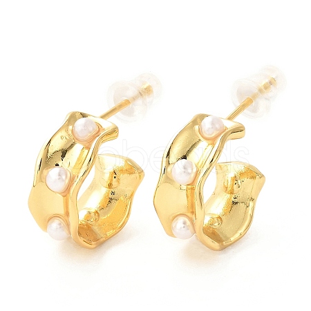 Brass Dangle Stud Earrings X-EJEW-F273-13G-1