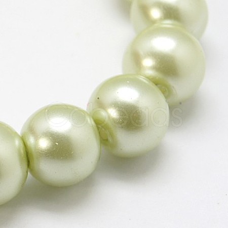 Pearlized Glass Pearl Round Beads Strands X-HY-10D-B04-1