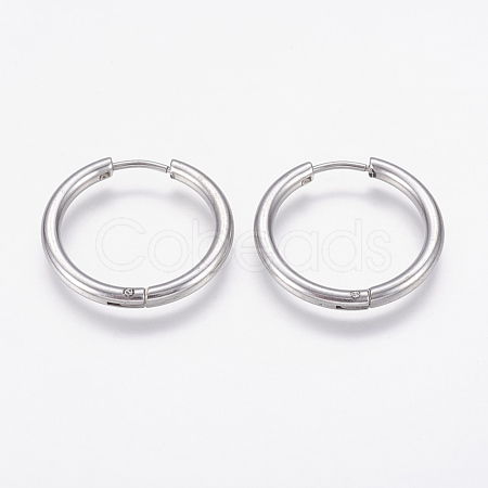 304 Stainless Steel Huggie Hoop Earrings X-EJEW-P138-01-12mm-P-1