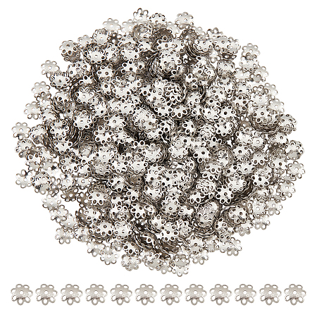 DICOSMETIC 1000Pcs 304 Stainless Steel Bead Caps STAS-DC0012-14-1