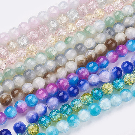 Crackle Glass Beads Strands LAMP-P048-A-1