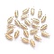 304 Stainless Steel Charms, Leaf, Real 18K Gold Plated, 11.5x5.5x0.8mm, Hole: 0.8mm