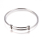 Non-Tarnish Adjustable 304 Stainless Steel Bangles Making, Stainless Steel Color, 2-3/8 inch(6.15cm), 2mm