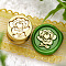 Golden Tone Round Wax Seal Brass Stamp Heads, for Wax Seal Stamp, Mini Plant Series, Flower, 15x15mm, Hole: 7mm