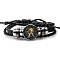 Constellation PU Leather Triple Layer Multi-strand Bracelets, Braided Adjustable Bracelets, Aquarius, 7-1/8 inch(18cm)