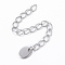 Tarnish Resistant 304 Stainless Steel Chain Extender, with Oval Charms, Stainless Steel Color, 57x2.8mm