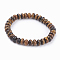 Natural Tiger Eye Beads Stretch Bracelets, 2 inch(52mm)