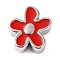 304 Stainless Steel Enamel Beads, Flower, Red, 16x15.5x6mm, Hole: 1.6mm