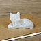 Opalite Cat Display Decorations, Sequins Resin Figurine Home Decoration, for Home Feng Shui Ornament, 80x50x50mm