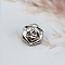 Alloy Shank Buttons, 1-Hole, Flower, Platinum, 20mm