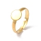 304 Stainless Steel Pad Ring Settings, Flat Round, Real 18K Gold Plated, US Size 7 1/4(17.5mm), Tray: 8mm.