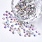 Glass Rhinestone Flat Back Cabochons, Back Plated, Faceted, Half Round, Crystal AB, SS4, 1.5~1.6x1mm, about 1440pcs/bag