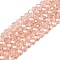 Electroplate Glass Beads Strands, AB Color Plated, Faceted, Rondelle, Misty Rose, 3.5~3.8x3mm, Hole: 0.4mm, about 113~115pcs/strand, 12.80~12.99 inch(32.5~33cm)