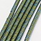 Electroplate Non-magnetic Synthetic Hematite Beads Strands, Heishi Beads, Flat Round/Disc, Grade A, Green Plated, 3x1mm, Hole: 1mm, about 400pcs/strand, 16 inch