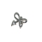 Alloy Rhinestine Pendants, Bowknot Charms, Clear, 20x18mm