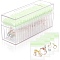 Rectangle Clear Acrylic Jewelry Storage Boxs, with 20Pcs PVC Storage Bags, Honeydew, 21.5x7x9.8cm