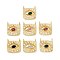 Rack Plating Brass Cubic Zirconia Pendants, Cadmium Free & Nickel Free & Lead Free, Real 18K Gold Plated, Square, Mixed Color, 23x22x3~5mm, Hole: 3mm