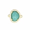 Natural Amazonite Connector Charms, Nuggets Link, with  Cubic Zirconia & Golden Metal Finding, Faceted, 19x17x5mm