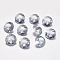 Faceted Glass Rhinestone Charms, Imitation Austrian Crystal, Flat Round, Blue Shade, 12x6mm, Hole: 1.5mm