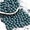 Baking Paint Glass Seed Beads, Round, Teal, 6mm, Hole: 0.9mm, about 1500pcs/pound