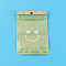 Plastic Zip Lock Bags, Resealable Small Jewelry Storage Bags Self Seal Bags, Top Seal, Rectangle with Smiling Face, Light Green, 12x9cm