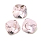 Glass Rhinestone Cabochons, Flat Back & Back Plated, Faceted, Square, Light Rose, 6x6x3.5mm