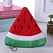 Cartoon Style Cloth Wallets, Change Purse with Zipper & Keychain, for Women, Watermelon, 11cm