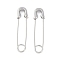 Non-Tarnish 304 Stainless Steel Safety Pins, Stainless Steel Color, 33.5x8x2.5mm