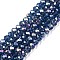 Electroplate Glass Beads Strands, AB Color Plated, Faceted, Rondelle, Marine Blue, 4x3mm, Hole: 0.4mm, about 113~115pcs/strand, 16.14~16.34 inch(41~41.5cm)