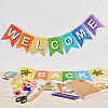 CRASPIRE 2 Sets 2 Styles Welcome Come Back & School Supplies Paper Banners DIY-CP0009-68-4