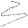 Non-Tarnish 304 Stainless Steel Cable Chain Necklace STAS-T040-PJ204-45-1