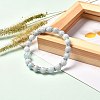 Natural Aquamarine Beads Stretch Bracelet Set for Men Women Girl Gift BJEW-JB06709-7