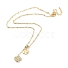 Clover Brass Micro Pave Cubic Zirconia Pendant Necklaces for Women NJEW-A015-11KCG-2
