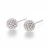 Brass Micro Pave Clear Cubic Zirconia Stud Earrings EJEW-K078-20A-2