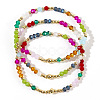 3Pcs 3 Styles Colorful Glass Beaded Bohemian Stretch Bracelet Sets SE3767-1