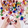 Nbeads 72Pcs 12 Colors Woolen Crochet Mini Hat with Double Pom Pom Ball DIY-NB0008-90-3