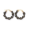 Glass Beaded Twisted Rope Hoop Earrings EJEW-M196-C01-G-01-1