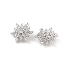 Rhodium Plated 925 Silver Pave Clear Cubic Zirconia Snowflake Charms STER-O006-04P-2