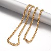 304 Stainless Steel Rope Chain Necklaces NJEW-F195-35C-G-2