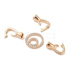 Brass Micro Pave Clear Cubic Zirconia Fold Over Clasps KK-S388-31G-2