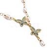 Butterfly Brass Micro Pave Cubic Zirconia Jewelry Set SJEW-JS01124-6