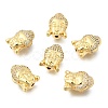 CZ Brass Micro Pave Grade AAA Cubic Zirconia 3D Buddha Head Beads ZIRC-L012-03G-NR-2